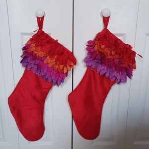Crate & Barrel | SET of 2 Fiona Christmas Stockings
